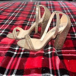 Sparkly gold heels